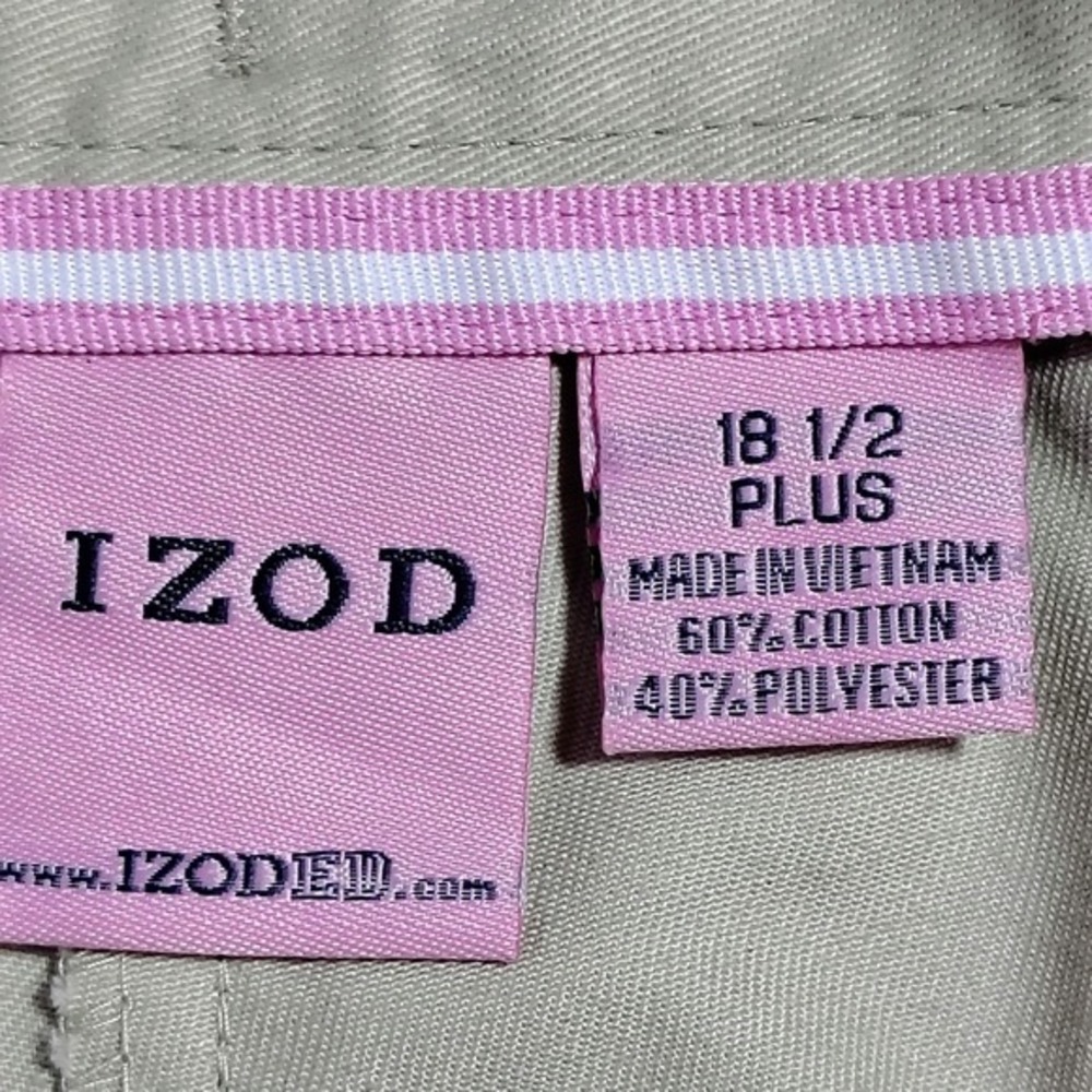 IZOD Girls Plus Schoolwear Pants Stain Repellent Adjustable Khaki Size 18 1/2 - Picture 5 of 10